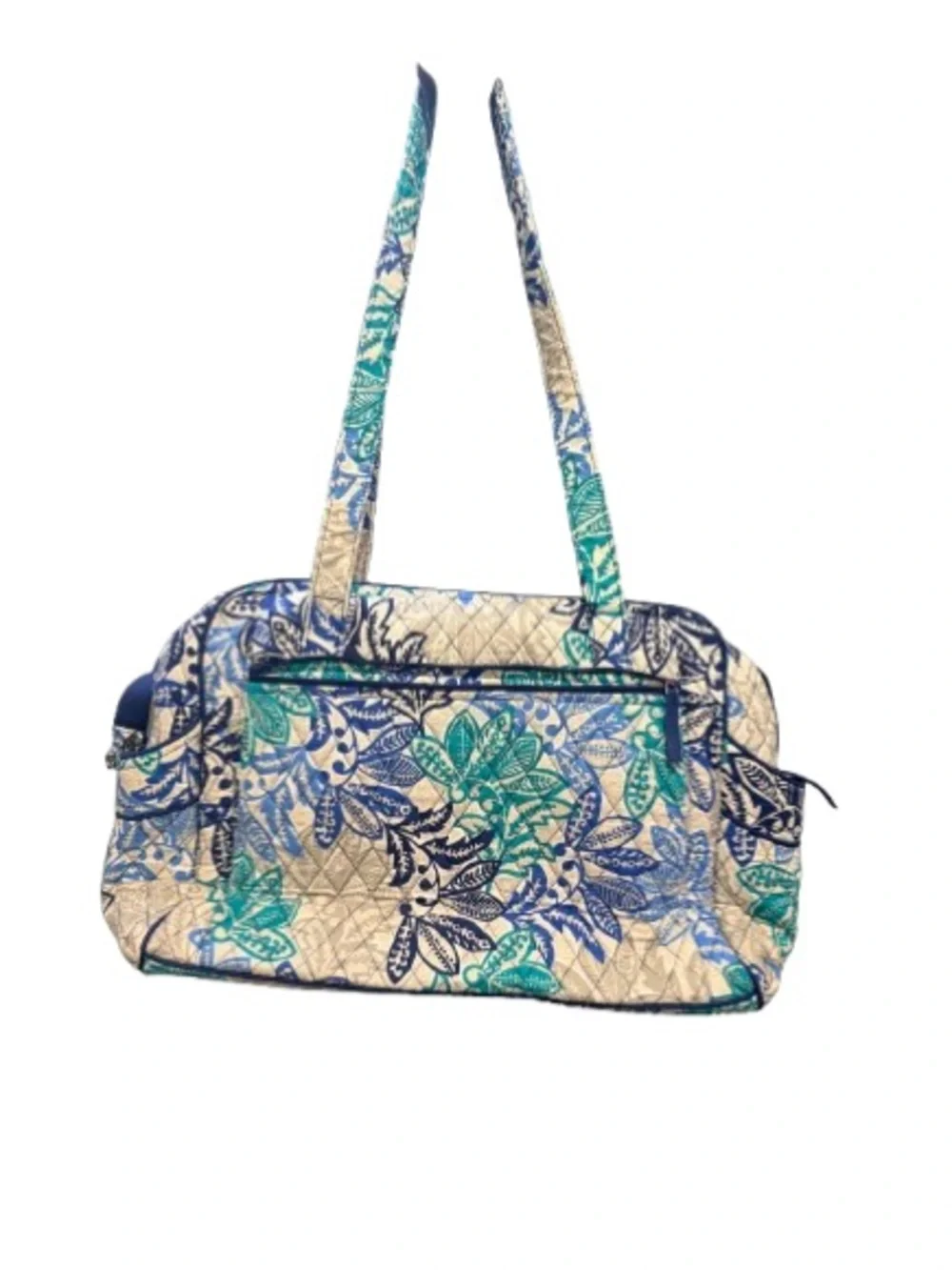 Vera Bradley Retired Santiago Quilted Diaper Bag Baby Blue Floral Changing Pad